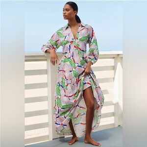 Celandine/Anthropologie The Carolita Printed Tiered Shirt Dress 1X